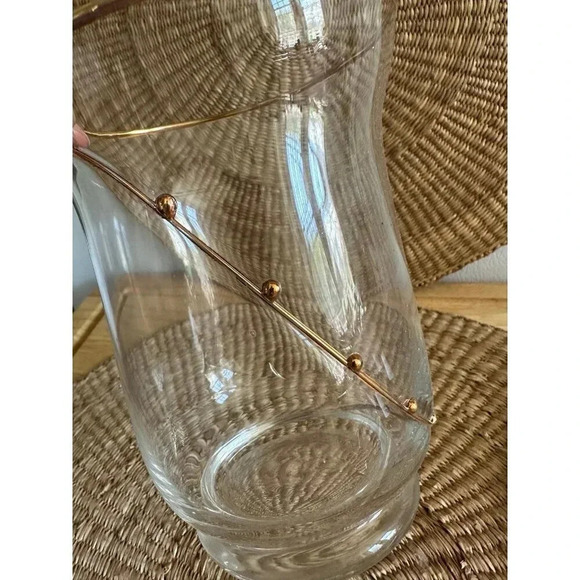 Pier 1 Swirline Blown Glass Gold Dot Swirl Vase - Picture 4 of 6